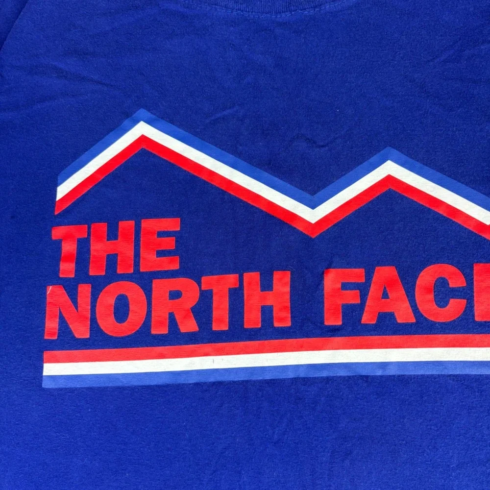 The North Face T-Shirt Men XL Blue Graphic Logo Short Sleeve Cotton Tee